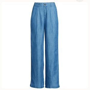 Lands' End  High Rise TENCEL Pleated Wide Leg Pants Size 18